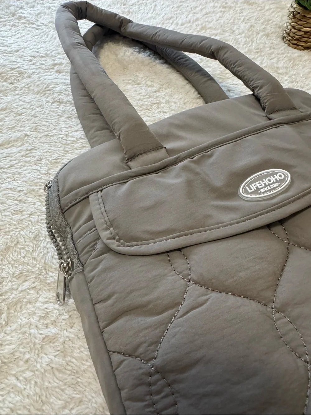 New LIFEHOHO Gray Padded Laptop Tote Bag
